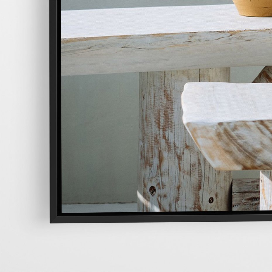 Obraz w ramie 70x100 - Uroki Santorini - Santorini, Grecja - rama czarna