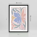 Plakat w ramie 50x70 - Pastele Kwiatowych Plam - pastelowe kwiaty, na beżowym tle - rama czarna