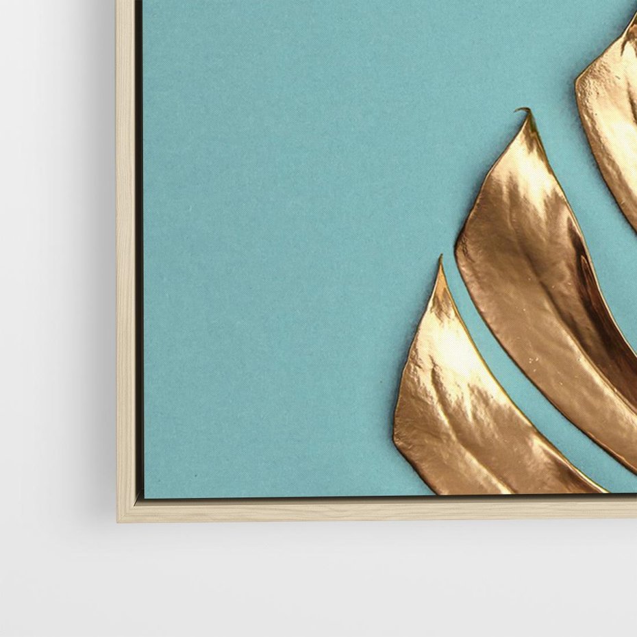 Obraz w ramie 120x80 - Piękno Natury - złote, liście - rama drewno