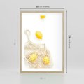 Plakat w ramie 50x70 - Cytrynowa Siatka - cytryny, materiałowa siatka - rama drewno