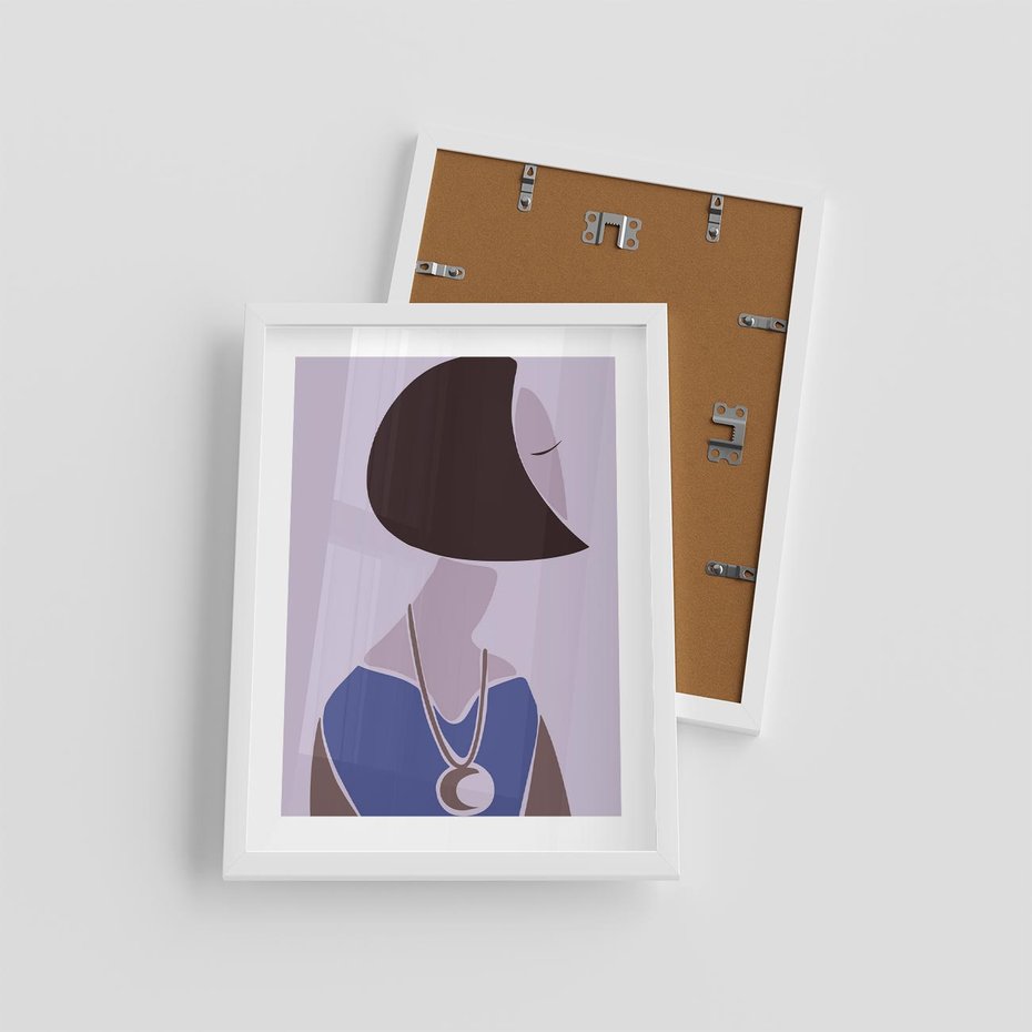 Plakat w ramie 30x40 - Kobieca Esencja - nowoczesny plakat, modern art - rama biała