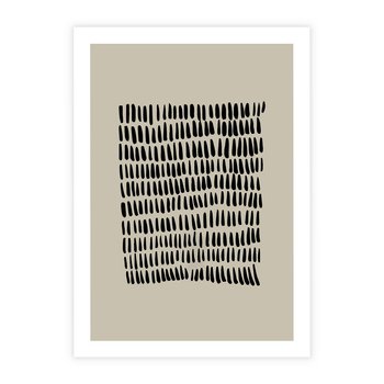 Plakat bez ramy 21x30 - Energetyczne Pulsacje Nowości - boho plakat, czarne kropki kreski