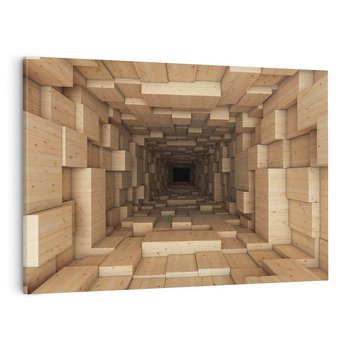 Obraz na płótnie 70x50 - Abstrakcyjny 3D tunel: Podróż w głębię - 3D, tunel