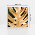 Obraz w ramie 80x80 - Piękno i Styl - złote, liście - rama biała