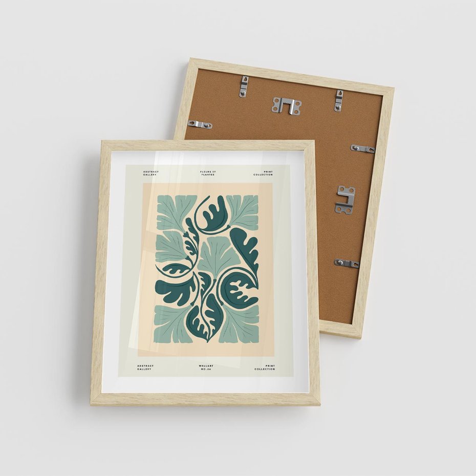 Plakat w ramie 40x50 - Podróżne Impresje - roślinne motywy, ornamenty - rama drewno