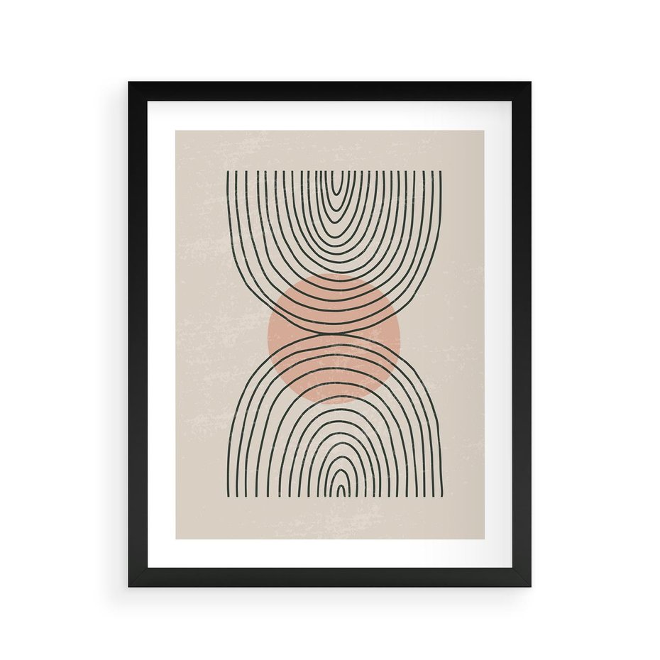 Plakat w ramie 40x50 - Nowy Rytuał - abstrakcyjna sztuka, boho kształty - rama czarna