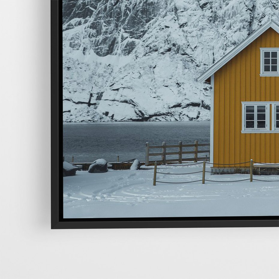 Obraz w ramie 50x70 - Urok Norweskich Domków - Skandynawia, Norwegia - rama czarna
