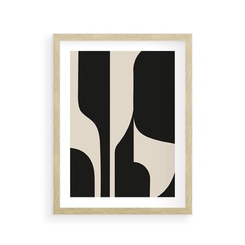 Plakat w ramie 30x40 - Abstrakcyjne Linie - boho plakat, rycina - rama drewno
