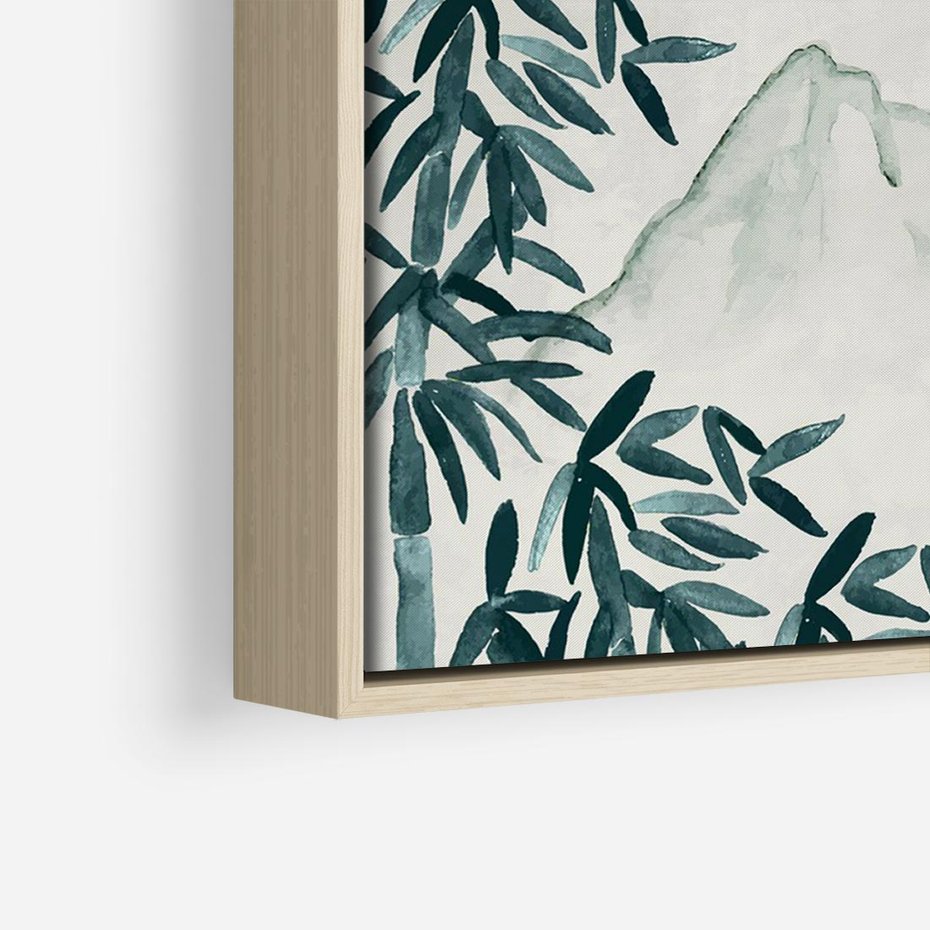 Obraz w ramie 120x80 - Słońce nad Górami - japoński krajobraz, góry - rama drewno