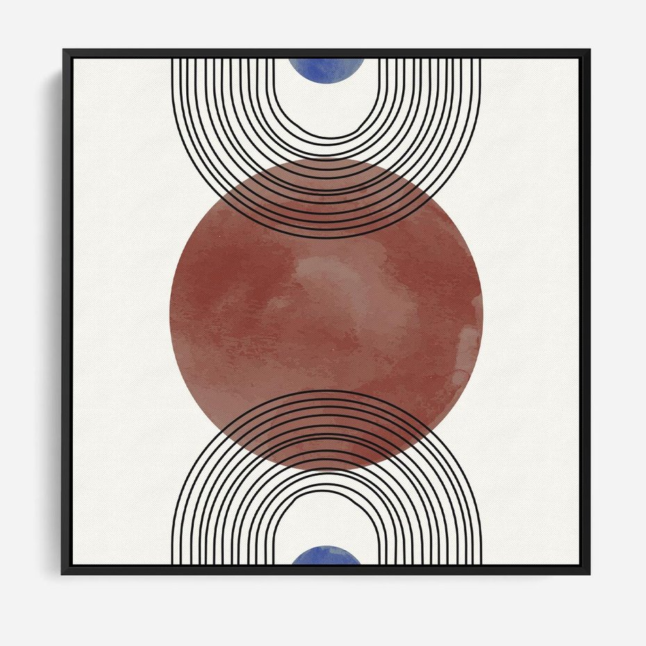 Obraz w ramie 50x50 - Księga Impulsów - nowoczesny plakat, styl midcentury - rama czarna