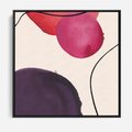 Obraz w ramie 50x50 - Kolorowe Impresje - abstrakcyjne akwarelowe plamy, nieregularne linie - rama czarna