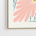 Obraz w ramie 50x70 - Symfonia Światła - typografia, pastelowa stokrotka - rama drewno