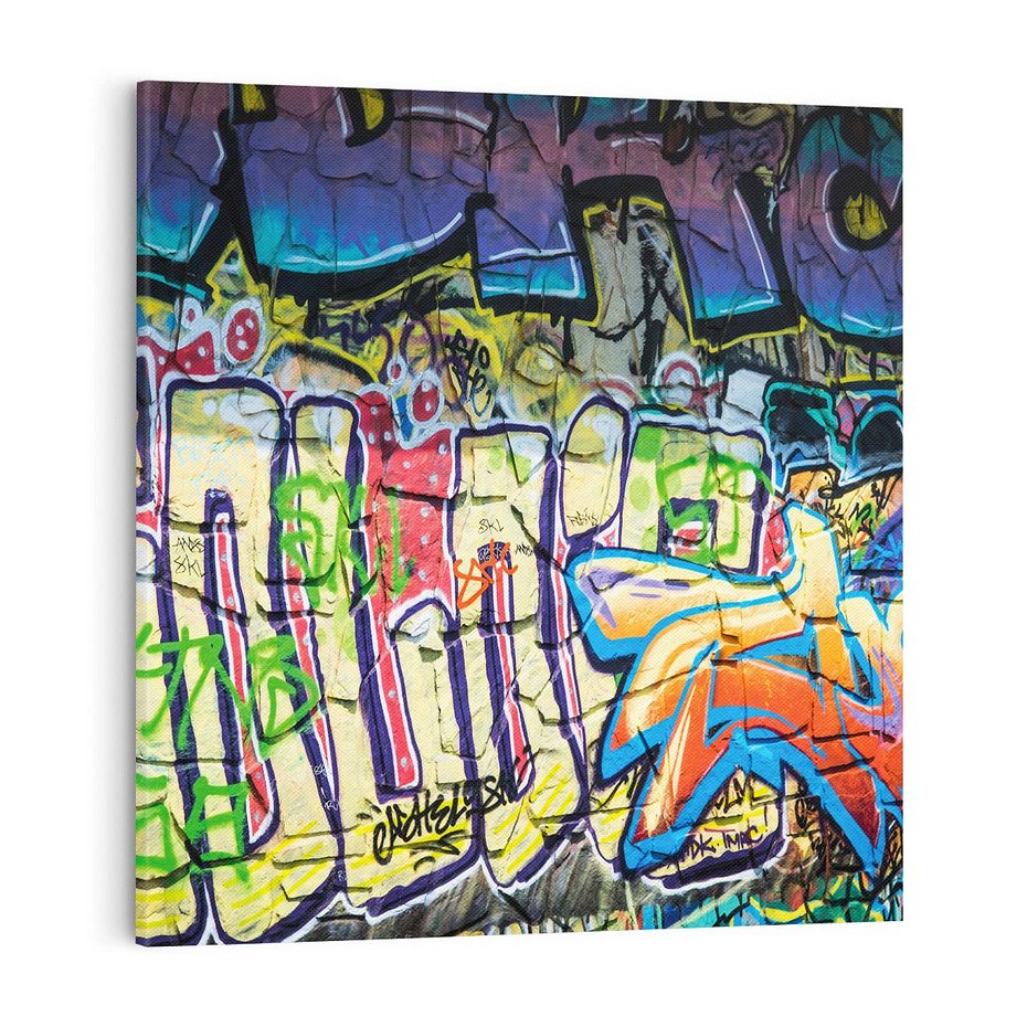 Obraz na płótnie 70x70 - Kolorowy wyraz - graffiti
