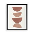 Plakat w ramie 40x50 - Abstrakcyjne Widzenia - abstrakcyjne geometryczne kształty, odcienie brązu i beżu - rama czarna