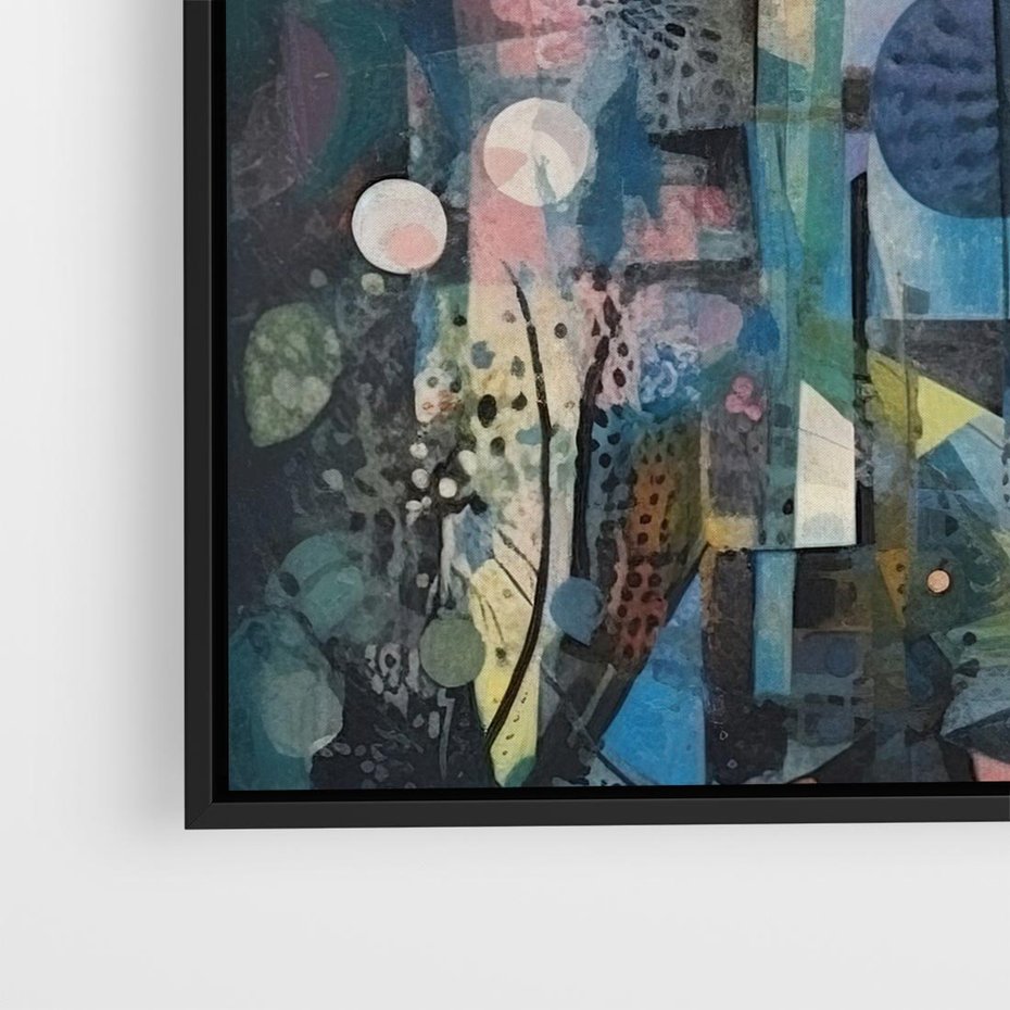 Obraz w ramie 50x50 - Rozbijając Granice Kreatywności - abstrakcyjny obraz, sztuka abstrakcji - rama czarna