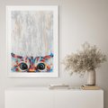 Plakat bez ramy 21x30 - Co ja Widzę - obraz olejny, śmieszny obraz kota
