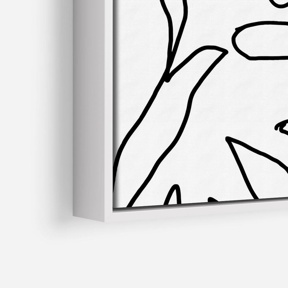 Obraz w ramie 80x80 - Liście Mocy - mroczna sztuka, minimalizm - rama biała