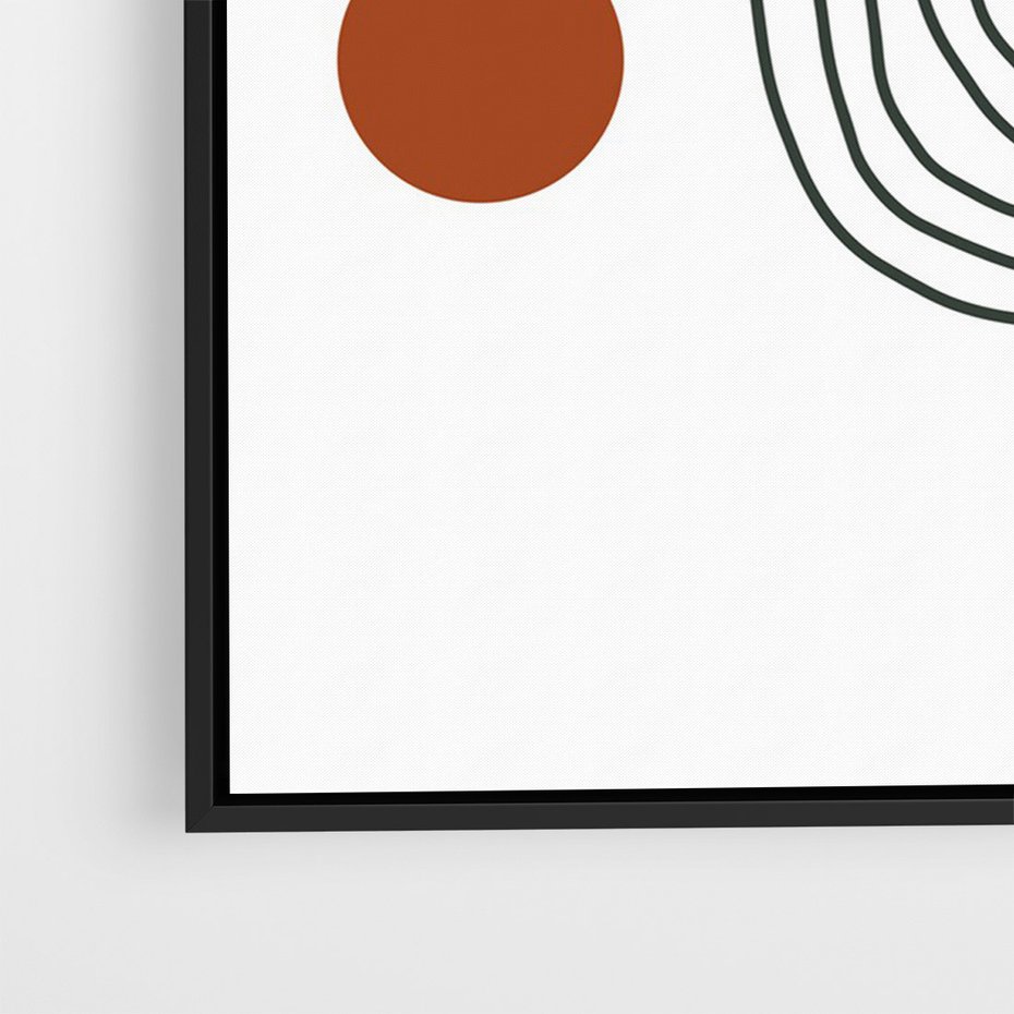 Obraz w ramie 70x100 - Kontury Harmonii - nieregularne linie, koła - rama czarna