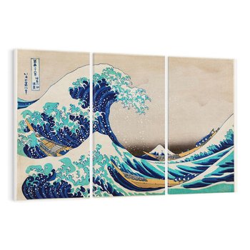 Obraz na płótnie 120x80 - "Wielka Fala u wybrzeży Kanagawy" Katsushiki Hokusai - Reprodukcja - reprodukcja, obraz na płótnie