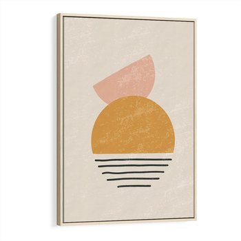 Obraz w ramie 80x120 - Krótka Forma - abstrakcyjna sztuka, boho kształty - rama drewno