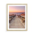 Plakat w ramie 50x70 - Spacer Wśród Przyboju - dróżka, morze - rama drewno