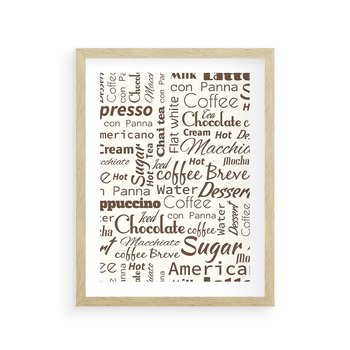 Plakat w ramie 30x40 - Kawa w Stylu Coffee - kawa, coffee - rama drewno