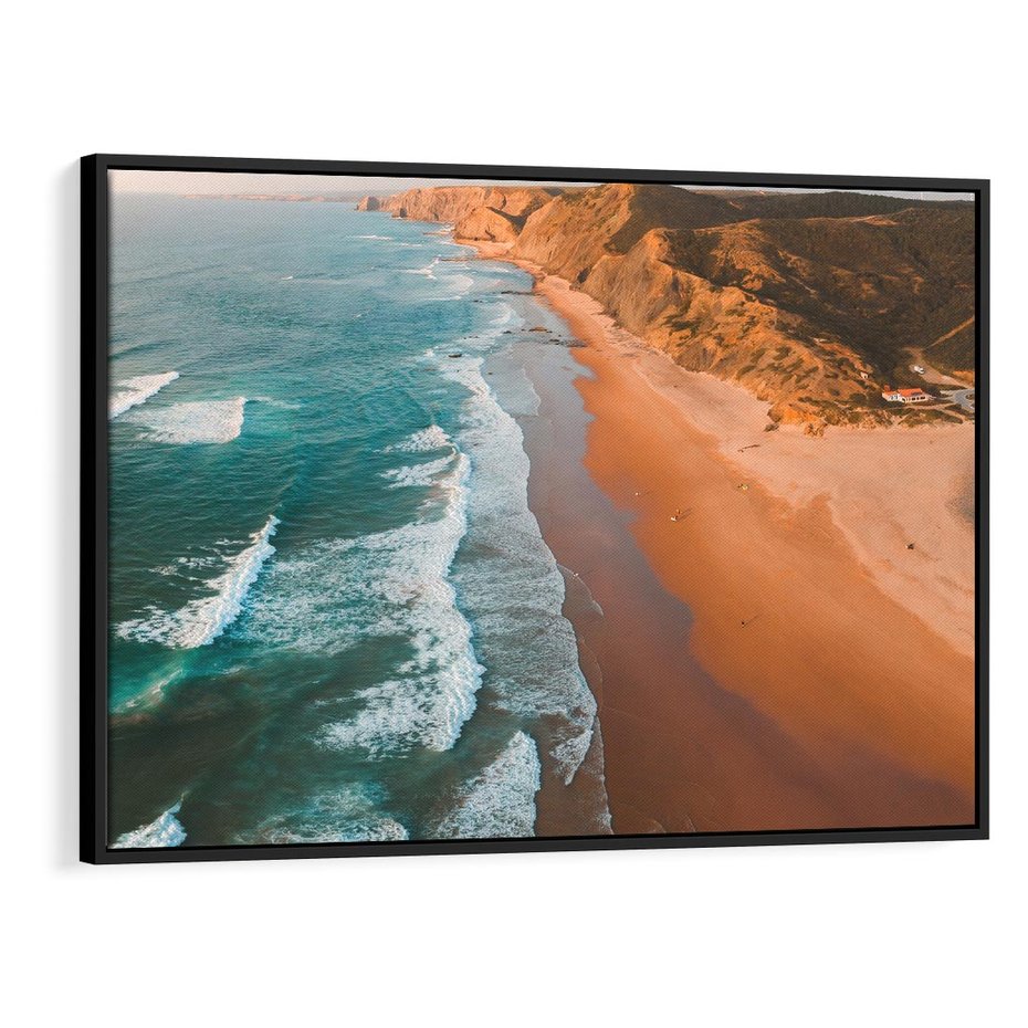 Obraz w ramie 70x50 - Z Lotu Ptaka - fotografia, plaża - rama czarna