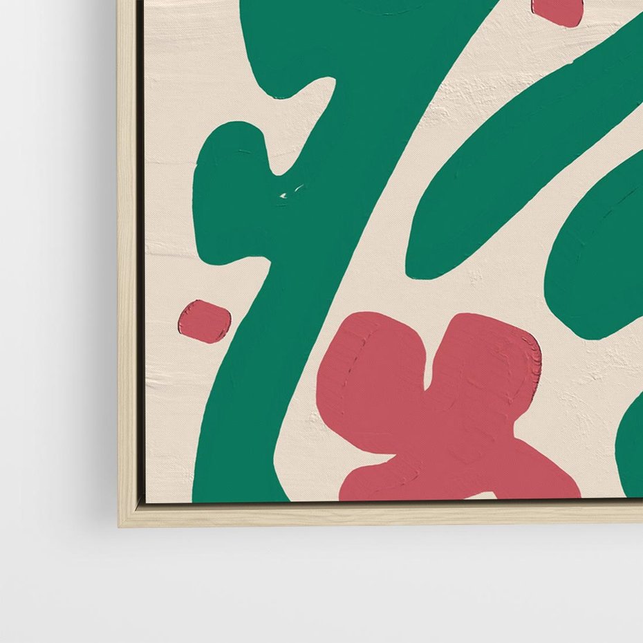 Obraz w ramie 50x50 - Boho Widoki - abstrakcyjny obraz, plakat - rama drewno