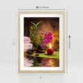 Plakat w ramie 30x40 - Światło Świecących Kwiatów w Spa - spa, świaca - rama drewno