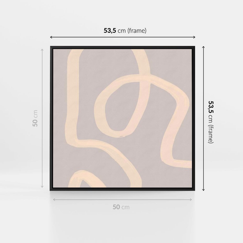 Obraz w ramie 50x50 - Nowoczesne Odbicia - minimalistyczny obraz, nowoczesny - rama czarna