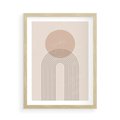 Plakat w ramie 50x70 - Konturem Zdefiniowane - boho plakat, minimalizm - rama drewno