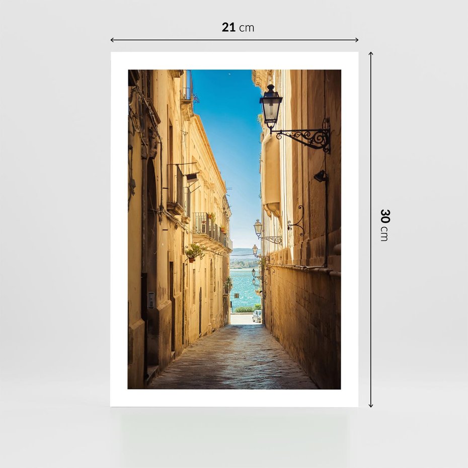 Plakat bez ramy 21x30 - Perspektywa magicznej uliczki - uliczka, perspektywa