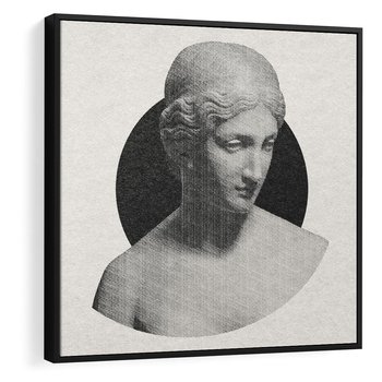 Obraz w ramie 50x50 - Sztuka Zeszłych Czasów - antyczna rzeźba kobiety, posąg - rama czarna