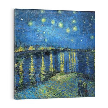 Obraz na płótnie 40x40 - "Starry Night Over the Rhone" (1888) Vincent van Gogh - Reprodukcja - reprodukcja, obraz na płótnie