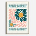 Obraz w ramie 50x70 - Harmonia płatków kwiatów - kwiatowa retro kompozycja, pastelowe kolory - rama drewno