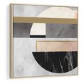 Obraz w ramie 80x80 - Biało-Czarne Formy - nowoczesna geometria, koło - rama drewno