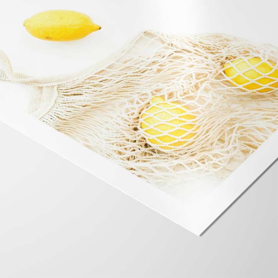 Plakat bez ramy 50x70 - Cytrynowa Siatka - cytryny, materiałowa siatka