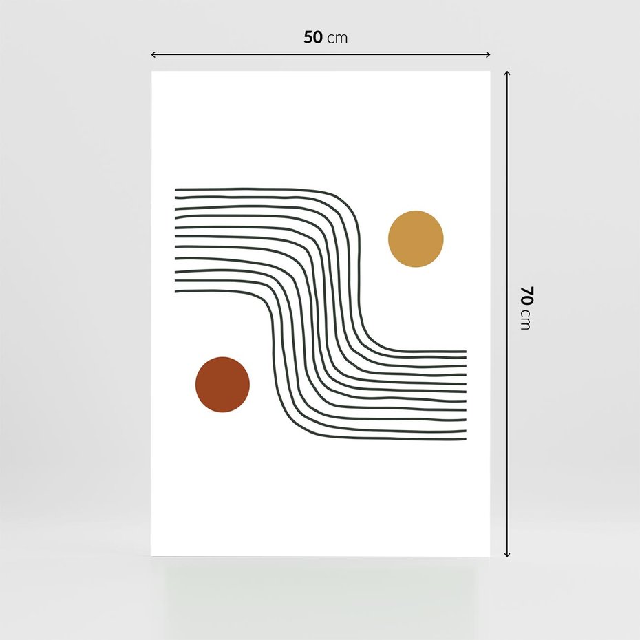 Plakat bez ramy 50x70 - Kontury Harmonii - nieregularne linie, koła