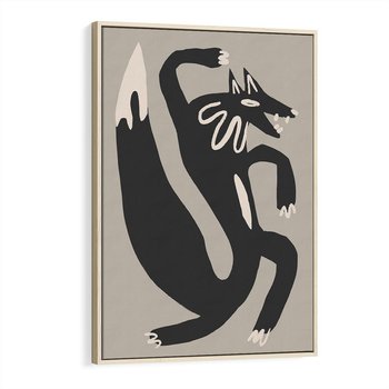 Obraz w ramie 50x70 - Strukturalne Odbicia Północy - skandynawska sztuka, lis - rama drewno