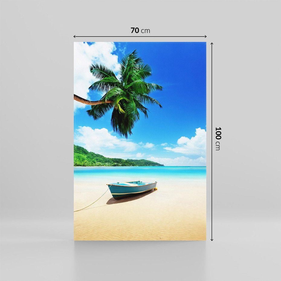 Obraz na płótnie 70x100 - Raj na plaży z palmami - plaża, palma