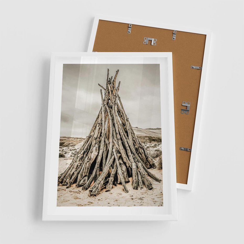 Plakat w ramie 50x70 - Ciepło Przeszłości - retro fotograia, odcienie sepii - rama biała