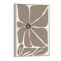 Obraz w ramie 80x120 - Złudne Zmysły - abstrakcyjny kwiat, beże i brązy - rama drewno