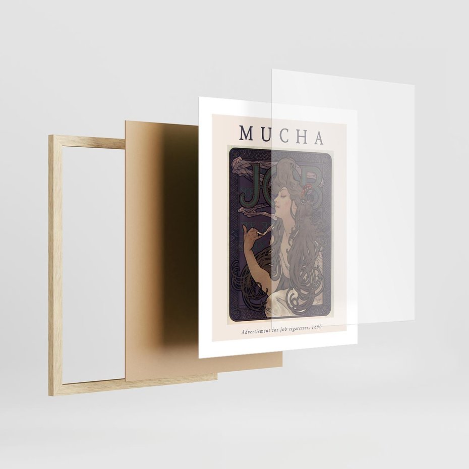 Plakat w ramie 40x50 - Reprodukcja A.Mucha - Mucha, plakat z reprodukcją - rama drewno