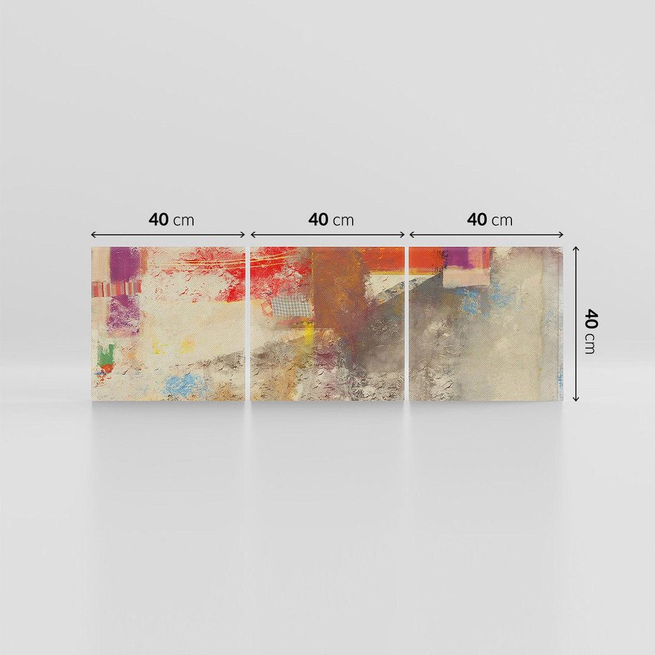 Obraz na płótnie 120x40 - Abstrakcja olejna - kształty i kolory - abstrakcja, olejna