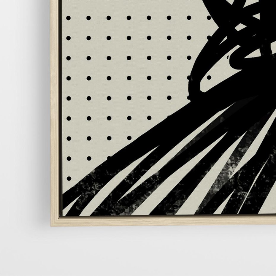 Obraz w ramie 80x80 - Złudne Kontemplacje - abstrakcyjna mroczna kompozycja, nieregularne - rama drewno