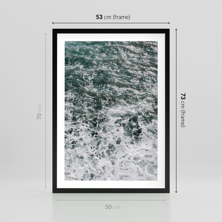 Plakat w ramie 50x70 - Sztormowa Przygoda - morze, ocean - rama czarna