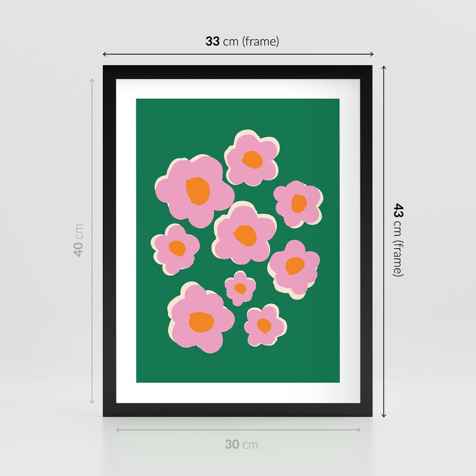 Plakat w ramie 30x40 - Przenikające Refleksje - abstrakcyjny plakat, boho styl - rama czarna