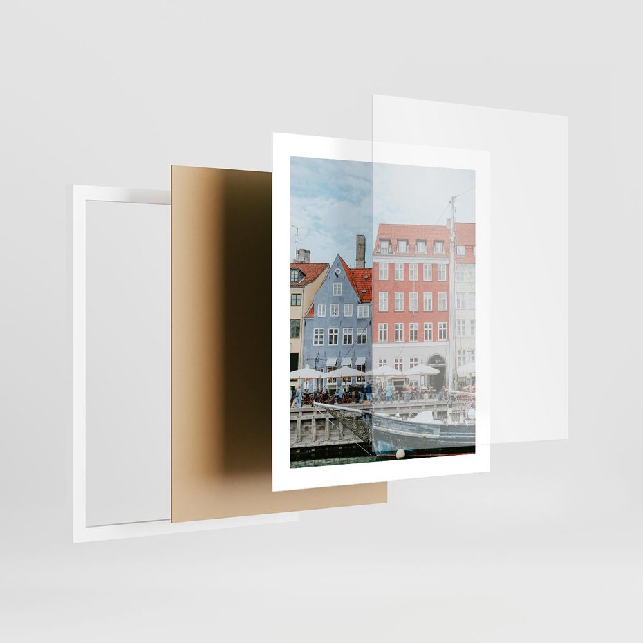 Plakat w ramie 40x50 - Miejska Dynamika - Dania, Kopehaga - rama biała