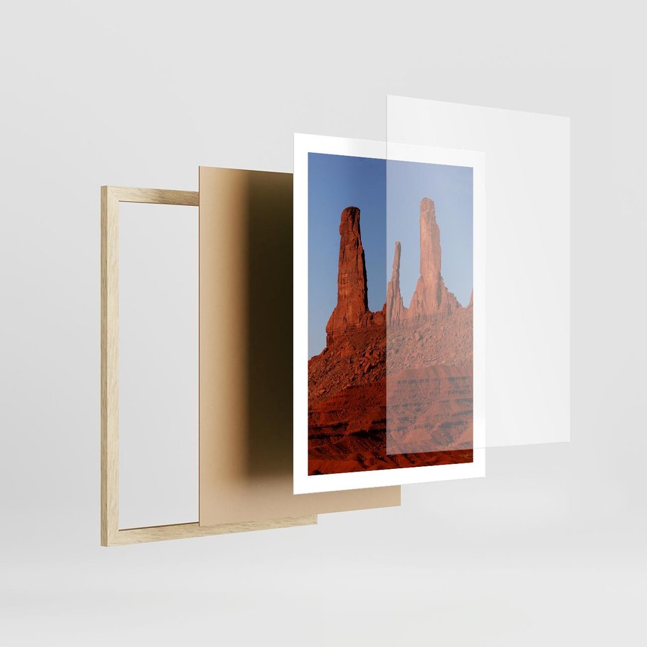 Plakat w ramie 50x70 - Wielki Kanion - majestat pustyni - Wielki Kanion, pustynia - rama drewno