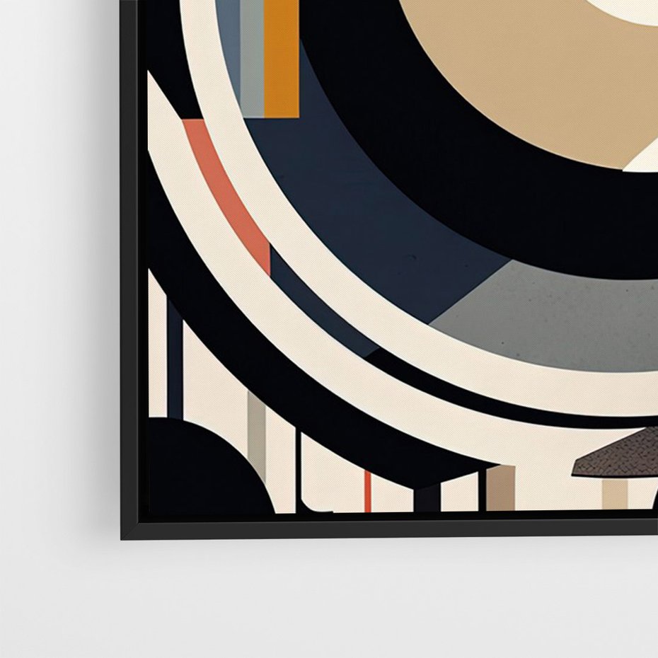 Obraz w ramie 50x70 - Wibracje Marzeń - abstrakcyjny obraz, geometryczne koła - rama czarna